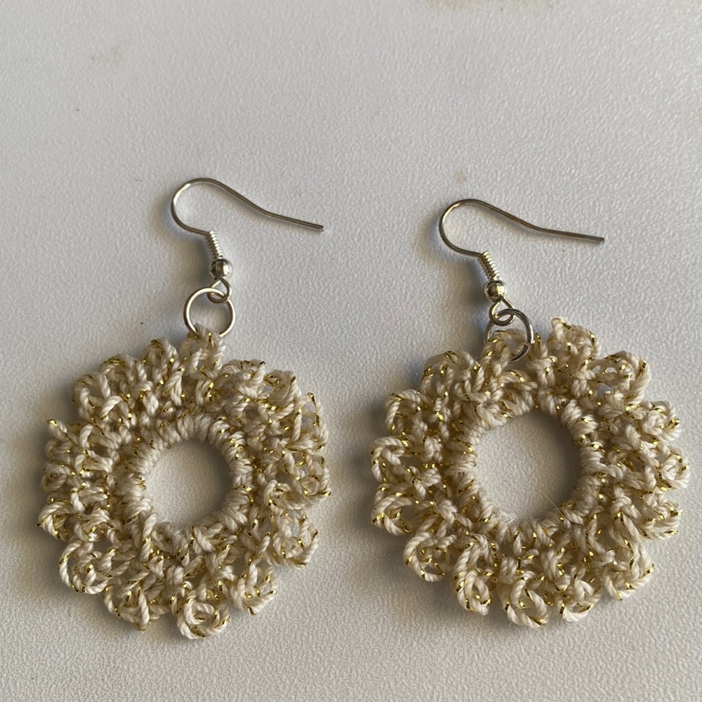 Hand made crochet boho earrings.
